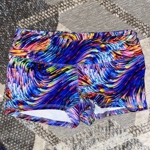 Bixby booty shorts, stretchy workout multicolor, medium. New